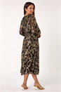 Black Shimmer Jacquard Midi Dress, Image 3 of 6