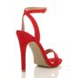 Red AJVANI Red High Heel Ankle Strap Barely There Sandals, Image 4 of 6