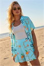 Blue Dusk Beach Print Shorts, Image 4 of 5