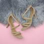 Natural AJVANI Natural High Heel Crossed Straps Buckle Strappy Sandals, Image 4 of 6