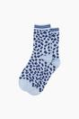 Blue Leopard Combed Cotton Glitter Socks, Image 3 of 4