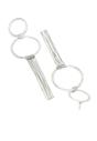 Silver Elegant Circular Fringe Earrings In Silver, Image 3 of 5