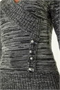 Dark Grey Longline Buttoned Knit Jumper, Image 5 of 5