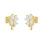 Gold White Opal Four Leaves Clover Sterling Silver Stud Earring, Image 1 of 1