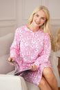 Light Pink Camille Lingerie Light Pink 100% Cotton Knee Length Long Sleeved Nightdress, Image 4 of 6