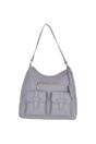 Grey Real Leather Medium Shoulder Bag, Image 1 of 5