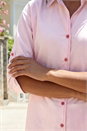 Light Pink Contrast Button Detail Shirt, Image 4 of 4