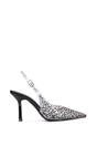 Black XY LONDON Black 'Pauline' Perspex Slingback High Heels With Crystal Details, Image 1 of 6