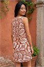 Rust Petite Button Shift Dress, Image 3 of 4