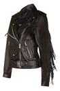 Black Fringe Tasseled Biker Jacket - Seville, Image 2 of 4
