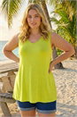 Lime Curve Swing V-Neck Vest Top, Image 2 of 4