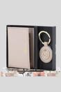 Light Pink Elegant Real Leather Card Holder & Key Ring Set, Image 1 of 5