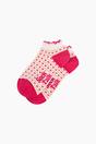 Cream Love Heart Striped Bamboo Trainer Socks in Pink, Image 3 of 4