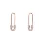 Rose Gold Pave Safety Pin Earring Jewelled Sterling Silver, Image 1 of 4