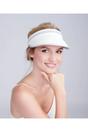 White Cohen - Metallic Stripe Straw Sun Visor - White, Image 1 of 1