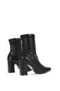 Black XY LONDON Black 'Alex' Stretch Zip Up Ankle Boots with Block Heel, Image 4 of 7