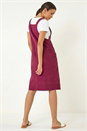 Wine Corduroy Pinafore Midi Dress, Image 4 of 6