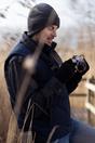 Grey Knitted Thermal Winter Warm Expedition Hat with Drop Neck, Image 3 of 5