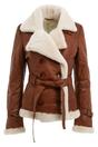 Tan Womens Sheepskin Aviator Jacket-Leshan, Image 1 of 4