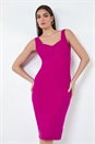 Magenta Corset Detail Stretch Bodycon Dress, Image 6 of 6