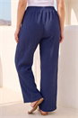 Navy  Curve Textured Print Wide Leg Trousers, Image 3 of 4