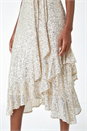 Silver Halter Neck Sequin Midi Stretch Dress, Image 5 of 6