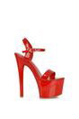 Red XY LONDON Red 'Matilda' Statement Strappy Sky High Stiletto Platform Heels, Image 1 of 4