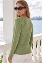 Khaki Scallop V-Neck Knit Jumper, Image 2 of 4