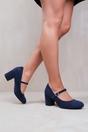 Navy Where's That From Navy 'Araceli' Block Heel Mary Jane Pumps, Image 1 of 2