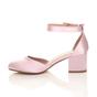 Light Pink AJVANI Light Pink Mid Block Heel Ankle Strap 2 Part Heels, Image 3 of 6