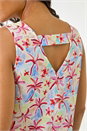Blue Floral Print Bar Back Vest Top, Image 5 of 5