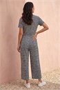 Navy  Petite Daisy Print Wrap Jumpsuit, Image 3 of 4