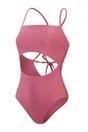Pink Cut Out Tie Back One Piece Swimsuit, Image 1 of 4