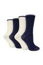 Blue 4 Pairs Cable Knit Glitter Socks, Image 1 of 3