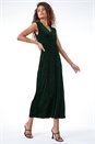 Dark Green Glitter Velvet Maxi Dress, Image 2 of 5
