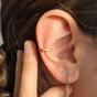 Gold Dainty Ear Cuff Paved Conch Hoops No Piercing Required, Image 2 of 4