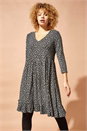 Black Floral Print Smock Dress, Image 1 of 4