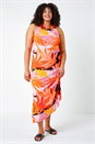 Orange Curve Tropical Stretch Jersey Maxi Dress, Image 2 of 4