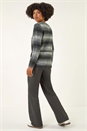 Black Colour Block Knit Jumper, Image 3 of 5