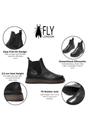 Black Womens Heel Ankle Pull-On Boots RAWI131, Image 3 of 5