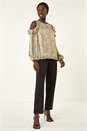Stone Snake Print Frill Cold Shoulder Top, Image 2 of 5