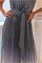 Silver Pleated Ombre Midi Dress, Image 4 of 4