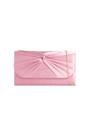 Pink Ruched Satin Clutch, Image 1 of 1