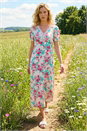 Ivory Floral Lace Trim Midi Dress , Image 1 of 4