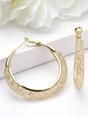 Gold Textured Wide Hoop Earrings, Image 3 of 3