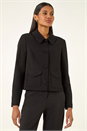 Black Smart Buttoned Pocket Jacket, Image 4 of 5