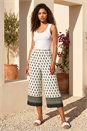 Ivory Petite Printed Textured Cropped Trouser, Image 1 of 4