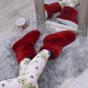 Burgundy Faux Fur Lined Slip On Memory Foam Mules Slippers, Image 5 of 6