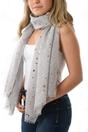 Light Grey Foil Star Moon Lighweight Scarf, Image 3 of 4