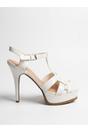 White iKrush White Francesca Platform T Bar Sandal High Heels, Image 1 of 5